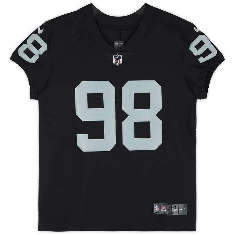 Maillot Nike Elite noir dédicacé par Maxx Crosby des Las Vegas Raiders
