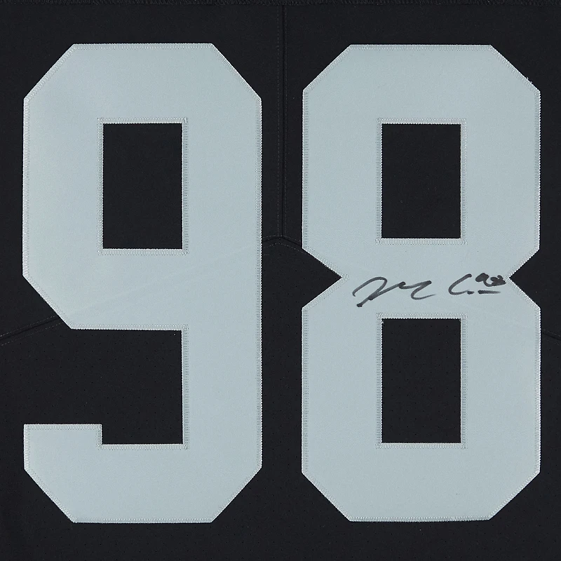 Maillot Nike Elite noir dédicacé par Maxx Crosby des Las Vegas Raiders