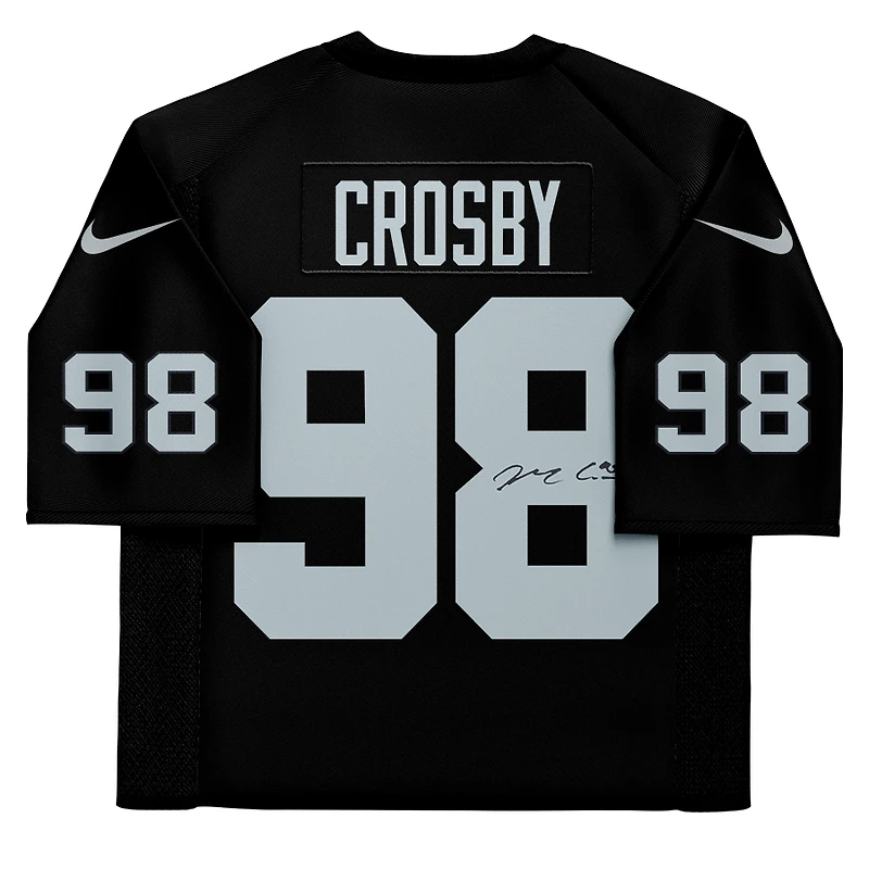 Maillot Nike Elite noir dédicacé par Maxx Crosby des Las Vegas Raiders