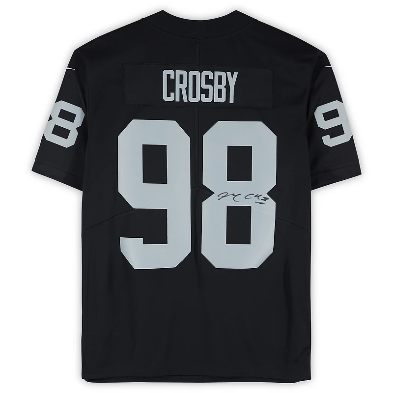 Maillot Nike noir dédicacé par Maxx Crosby des Las Vegas Raiders