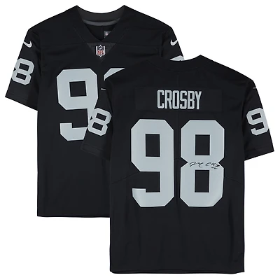 Maillot Nike noir dédicacé par Maxx Crosby des Las Vegas Raiders