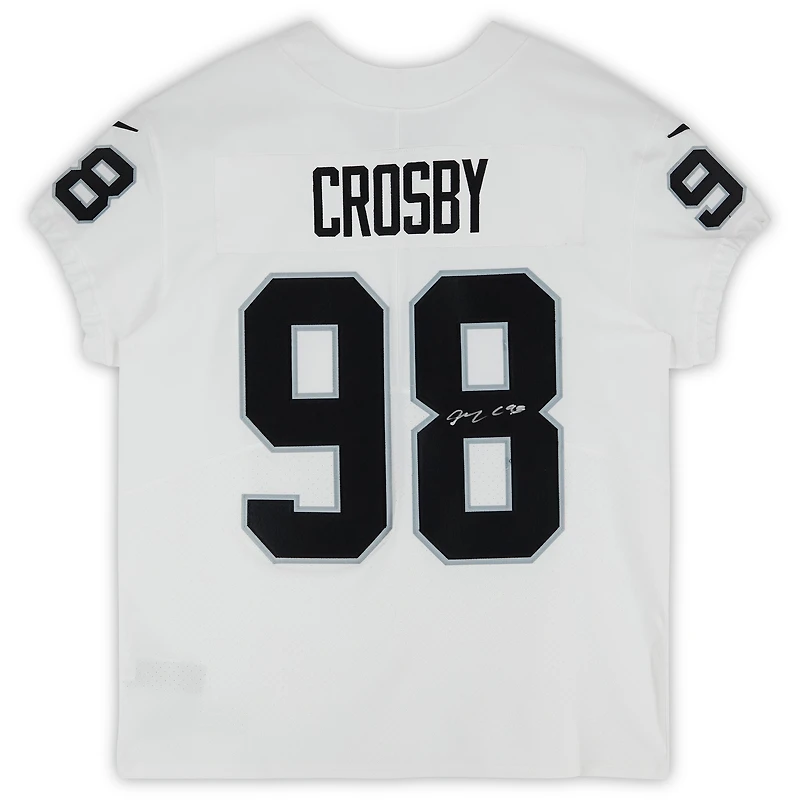 Maillot Nike Elite blanc dédicacé par Maxx Crosby des Las Vegas Raiders