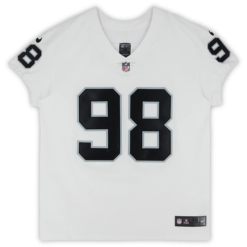 Maillot Nike Elite blanc dédicacé par Maxx Crosby des Las Vegas Raiders