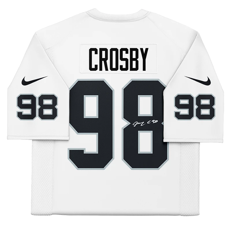 Maillot Nike Elite blanc dédicacé par Maxx Crosby des Las Vegas Raiders