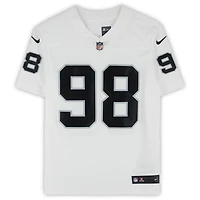 Maillot Nike blanc dédicacé par Maxx Crosby des Las Vegas Raiders