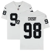 Maillot Nike blanc dédicacé par Maxx Crosby des Las Vegas Raiders avec l'inscription « The Condor »