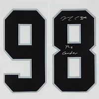 Maillot Nike blanc dédicacé par Maxx Crosby des Las Vegas Raiders avec l'inscription « The Condor »