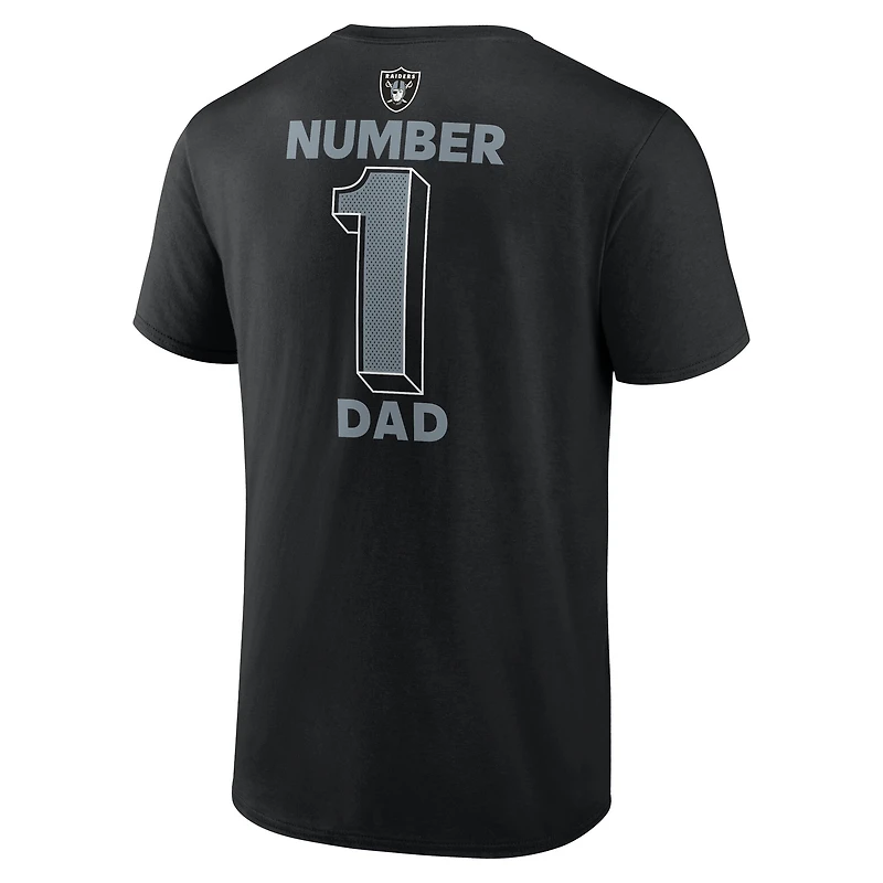 T-shirt noir Fanatics pour hommes, grand et grand, numéro un, papa
