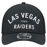 Men's New Era  Black Las Vegas Raiders Active Minimalist M-Crown A-Frame 9FORTY Adjustable Hat