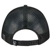 Men's New Era  Black Las Vegas Raiders Active Minimalist M-Crown A-Frame 9FORTY Adjustable Hat