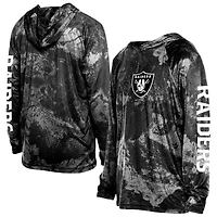 Men's New Era  Black Las Vegas Raiders RealTree Xtreme Camo Raglan Long Sleeve Hooded Top