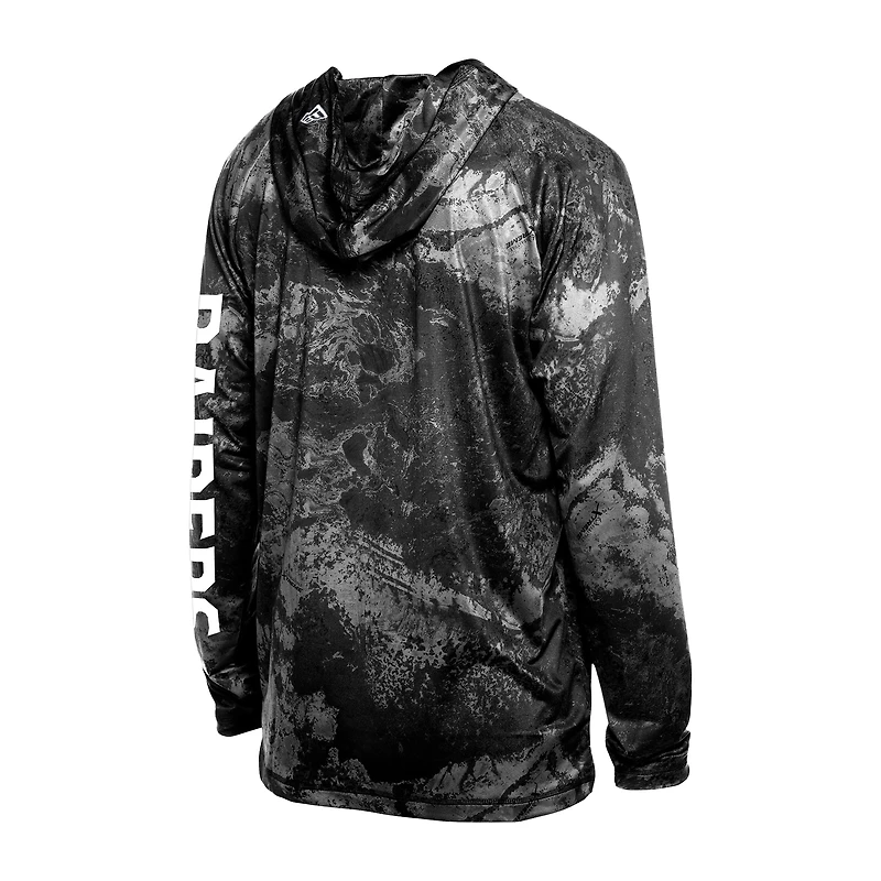 Men's New Era  Black Las Vegas Raiders RealTree Xtreme Camo Raglan Long Sleeve Hooded Top