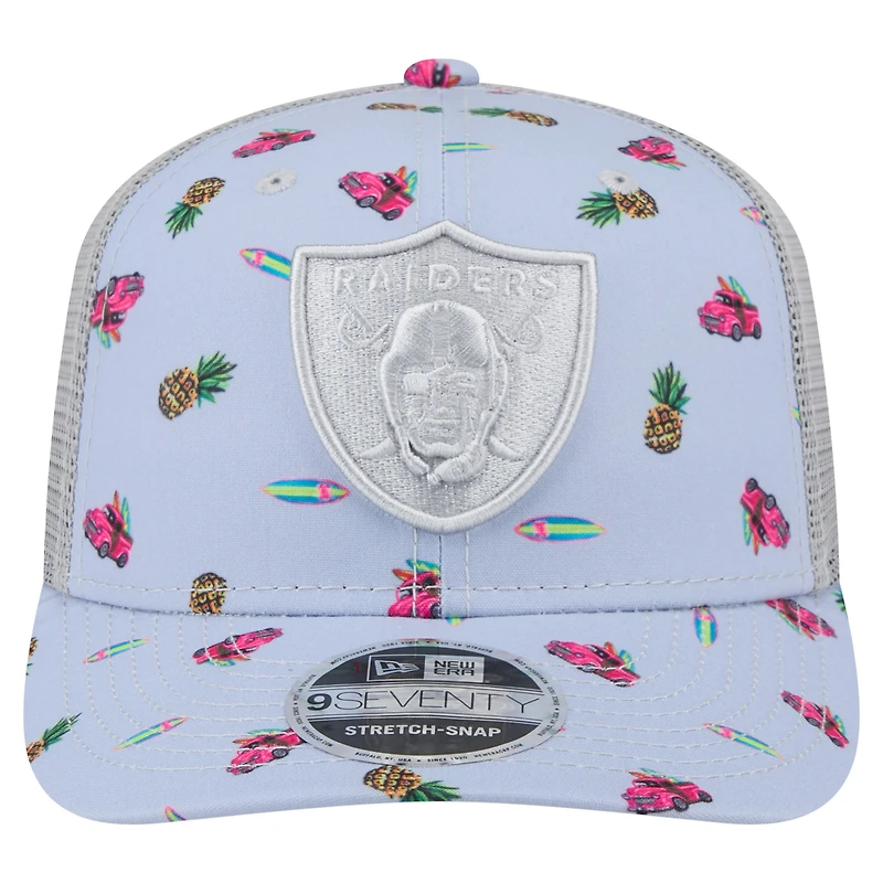 Casquette ajustable 9SEVENTY Las Vegas Raiders Adventure Surfboard de New Era pour homme, gris