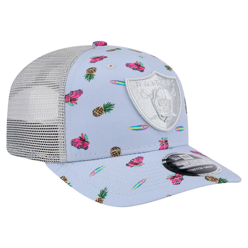 Casquette ajustable 9SEVENTY Las Vegas Raiders Adventure Surfboard de New Era pour homme, gris