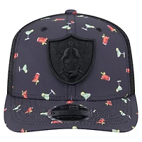 Casquette extensible à boutons-pression 9SEVENTY pour homme New Era bleu marine/noir Las Vegas Raiders Adventure Drinks Pattern