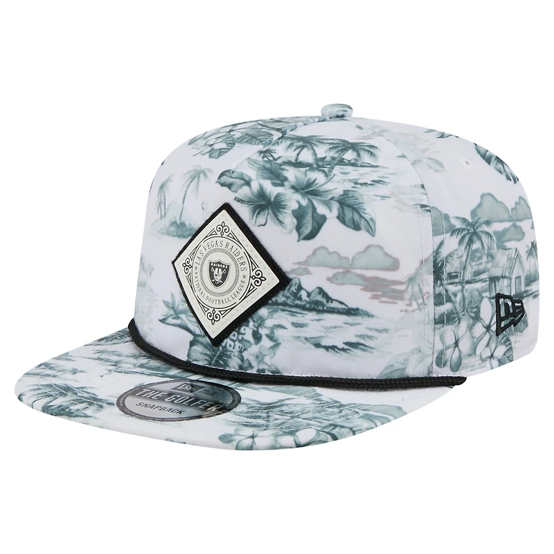 Casquette de golf à visière snapback blanche New Era Las Vegas Raiders Adventure pour homme