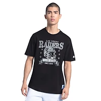 T-shirt noir Starter pour homme avec logo sphérique des Las Vegas Raiders