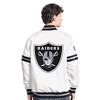 Veste universitaire blanche Starter pour homme Las Vegas Raiders Scout à boutons-pression