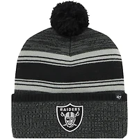 Men's '47 Black Las Vegas Raiders Fadeout Cuffed Knit Hat with Pom