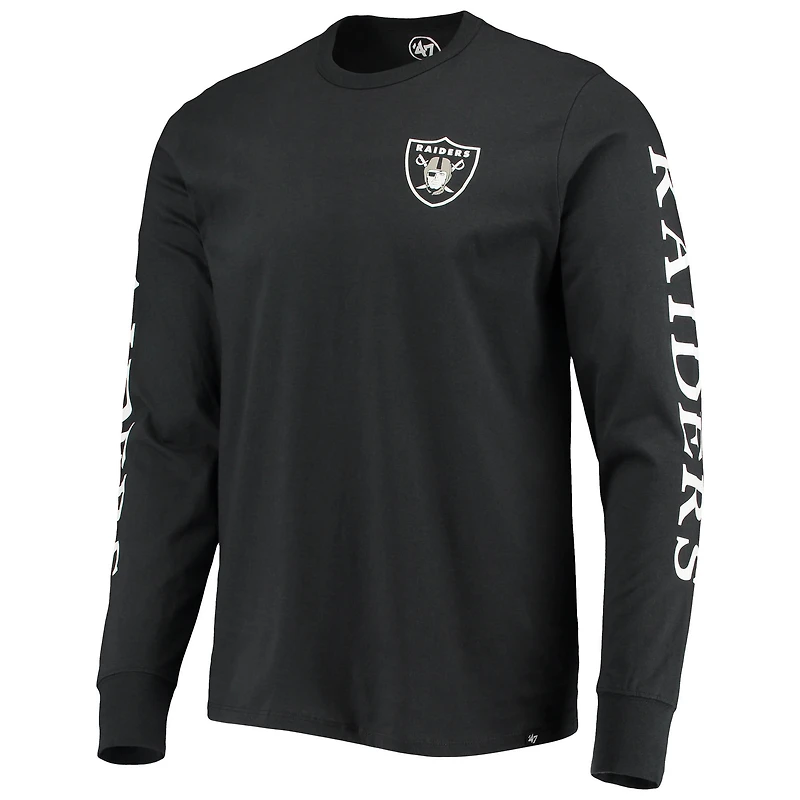 Men's '47 Black Las Vegas Raiders Franklin Long Sleeve T-Shirt