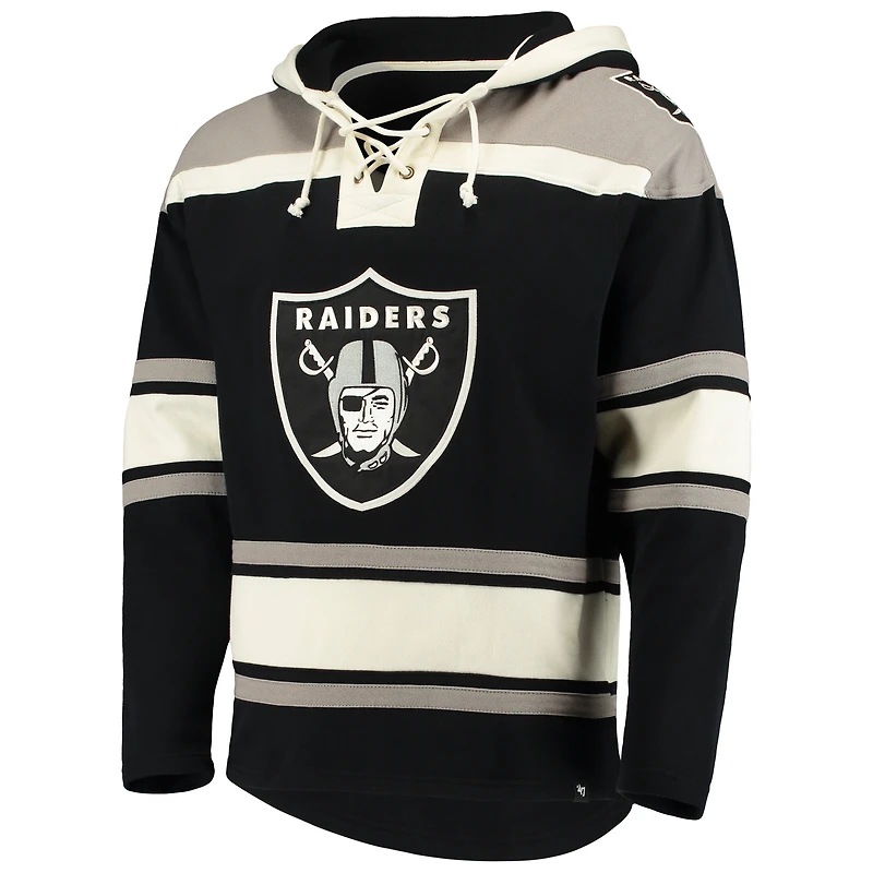 Chandail à capuchon encolure en V Las Vegas Raiders Laser '47 noir pour homme