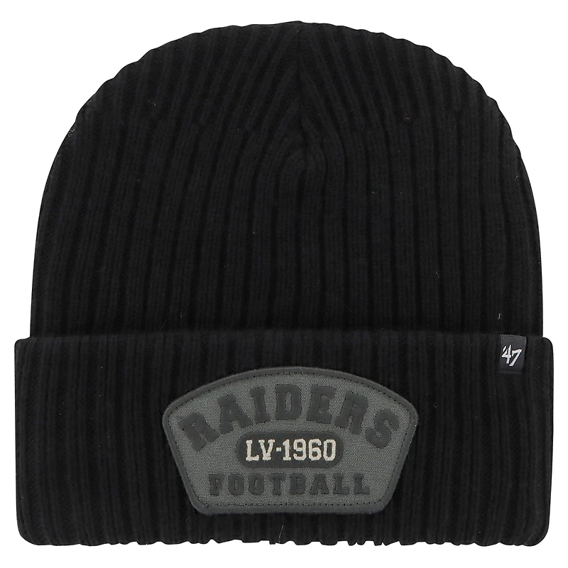 Bonnet en tricot à revers Ridgeway '47 noir des Las Vegas Raiders pour hommes