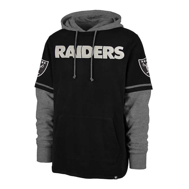 Chandail à capuchon d'arrêt-court Las Vegas Raiders '47 noir pour homme