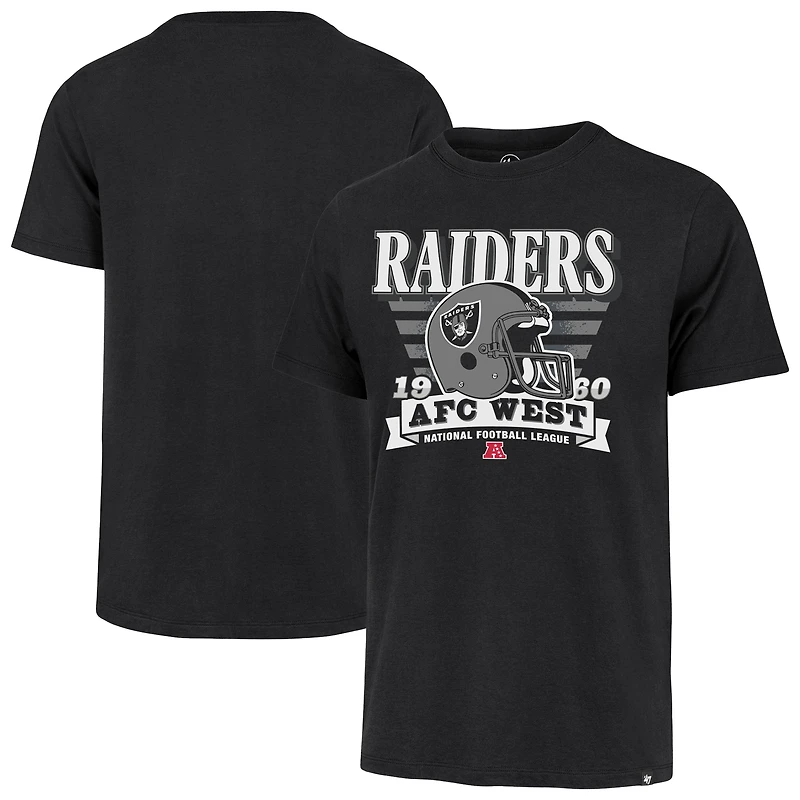 T-shirt noir rétro « 47 » pour homme, motif rayé des Las Vegas Raiders, Franklin