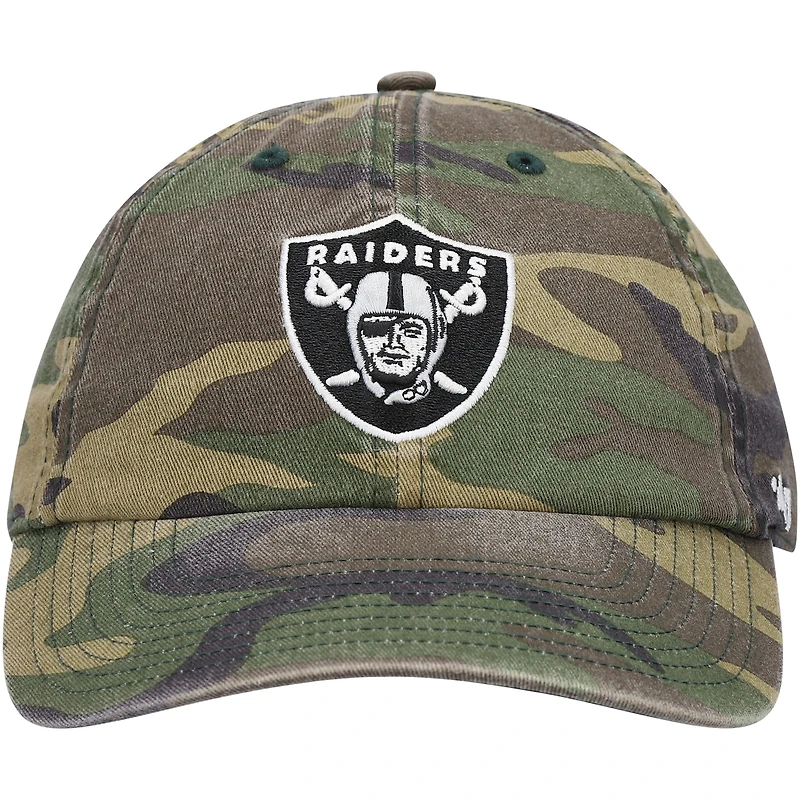 Men's '47 Camo Las Vegas Raiders Woodland Clean Up Adjustable Hat