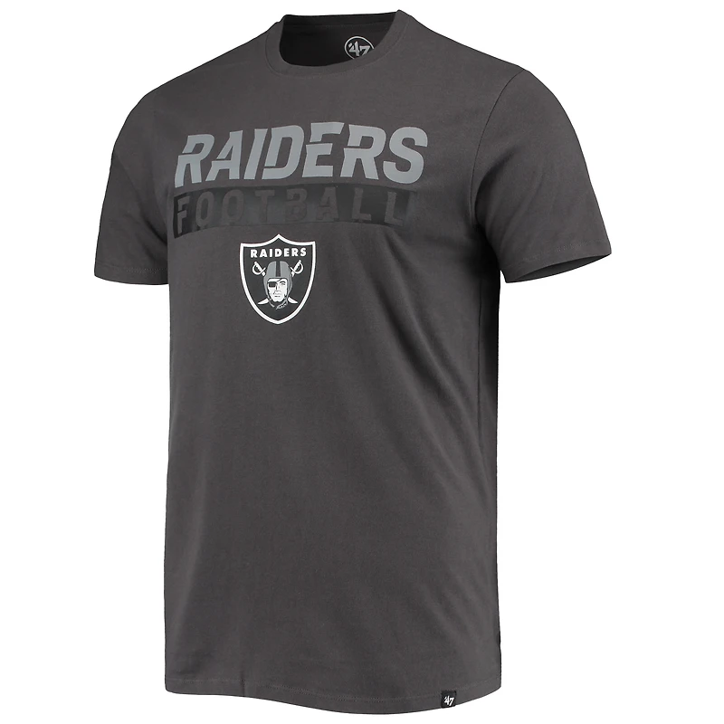 Men's '47 Charcoal Las Vegas Raiders Dark Ops Super Rival T-Shirt