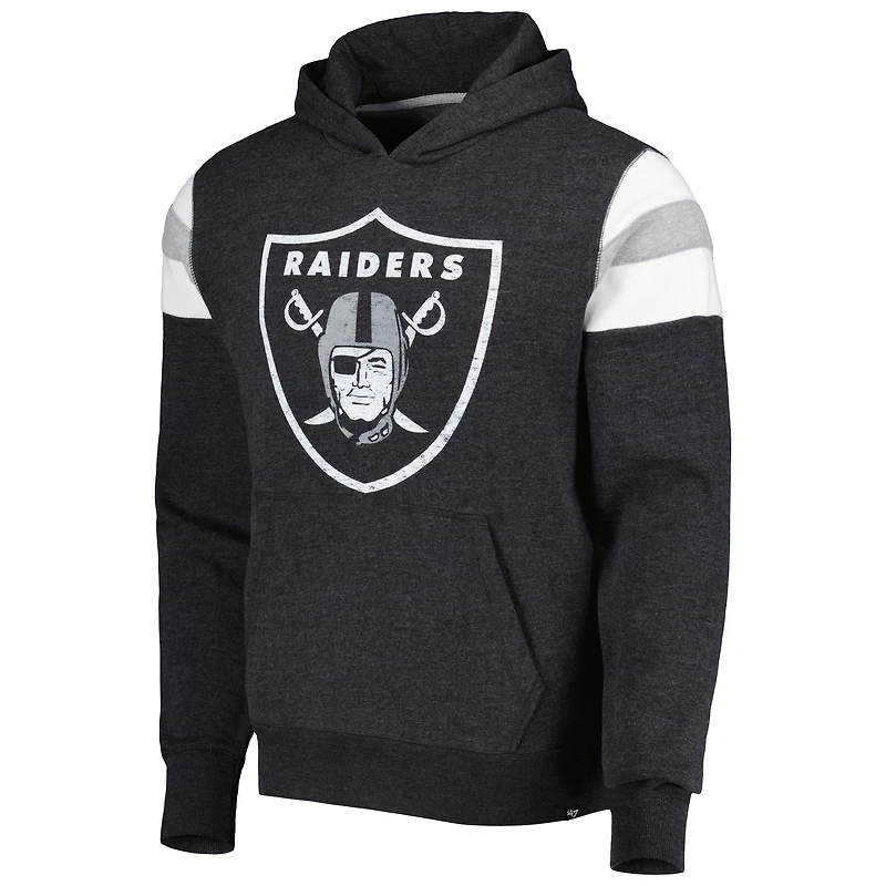 Sweat à capuche Premier Nico des Las Vegas Raiders '47 noir chiné pour hommes