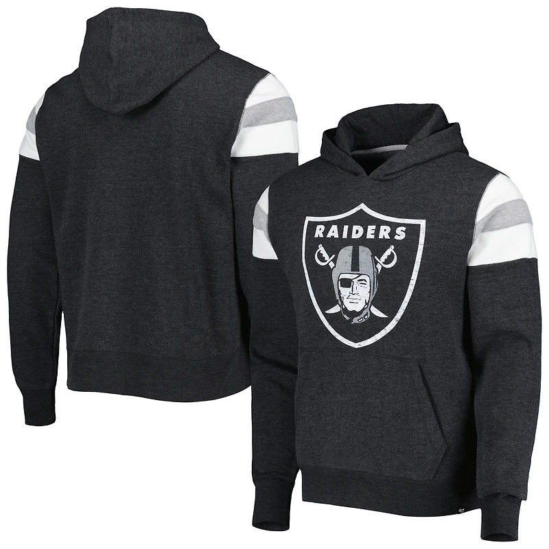 Sweat à capuche Premier Nico des Las Vegas Raiders '47 noir chiné pour hommes