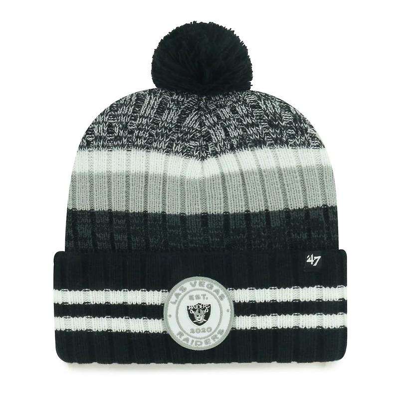 Bonnet tricoté à revers Quiver des Las Vegas Raiders '47 pour homme avec pompon