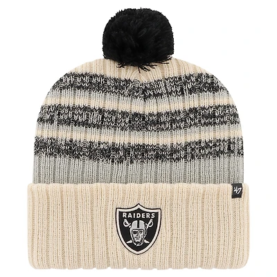 Men's '47  Natural Las Vegas Raiders  Tavern Cuffed Knit Hat with Pom