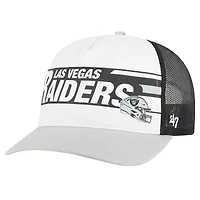 Men's '47 White/Gray Las Vegas Raiders Stack Line Hitch Trucker Adjustable Hat