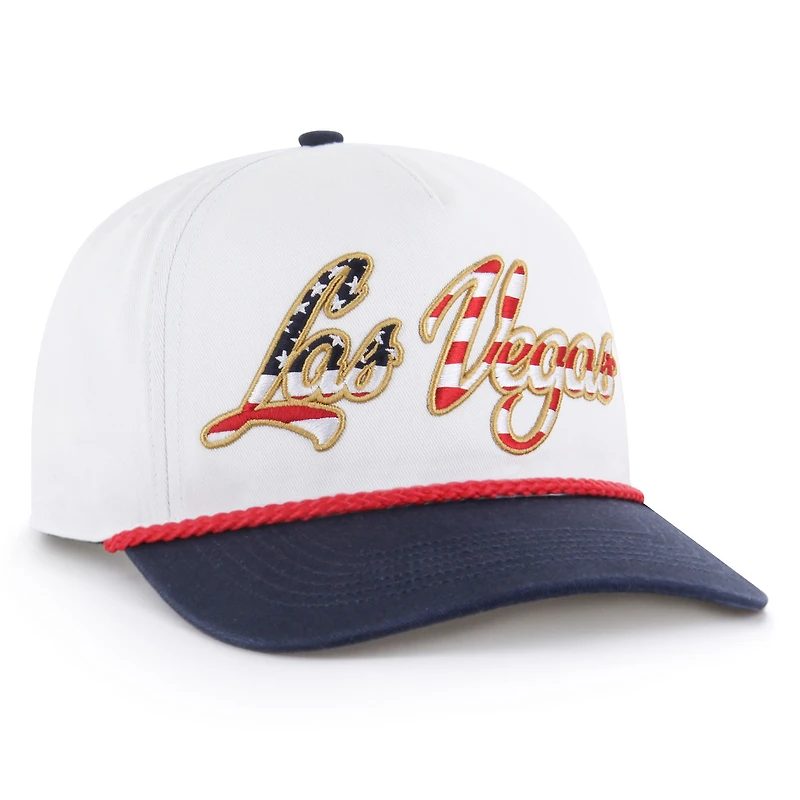 Men's '47 White Las Vegas Raiders Patriotic Overhand Hitch Adjustable Hat