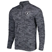 Sweat-shirt noir à fermeture éclair quart de tour pour homme des Las Vegas Raiders Brigade d'Antigua