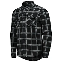 Men's Antigua Black Las Vegas Raiders Industry Flannel Button-Up Shirt Jacket