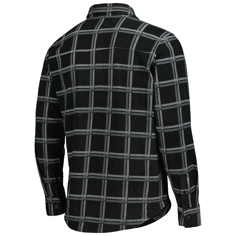 Men's Antigua Black Las Vegas Raiders Industry Flannel Button-Up Shirt Jacket