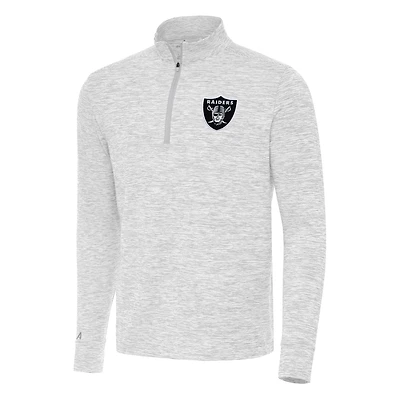 Men's Antigua Gray Las Vegas Raiders Cause Quarter-Zip Top