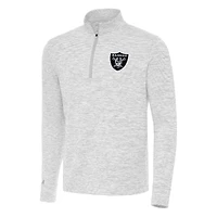 Men's Antigua Gray Las Vegas Raiders Cause Quarter-Zip Top