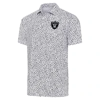 Polo de football Antigua Motion blanc/noir pour homme, Las Vegas Raiders