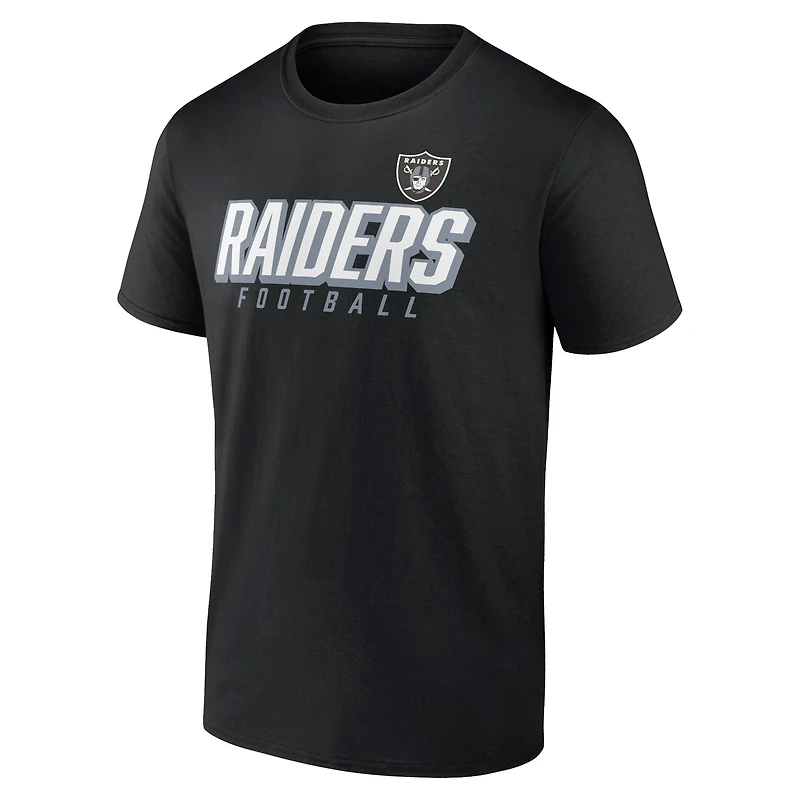Ensemble de t-shirts noir/argent pour hommes Las Vegas Raiders Player Pack