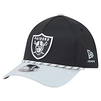 Casquette Flex 39THIRTY noire et argentée pour homme, modèle Rope M-Crown A-Frame, Las Vegas Raiders