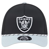 Men's  Black/Silver Las Vegas Raiders Rope M-Crown A-Frame 39THIRTY Flex Hat