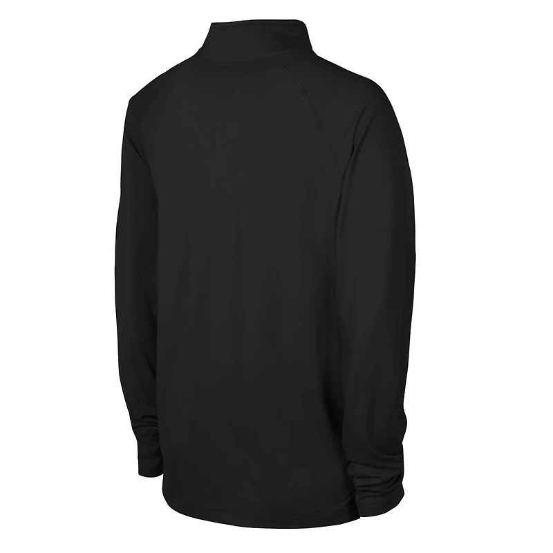 Men's Black Las Vegas Raiders Combine Authentic Raglan Quarter-Zip Top