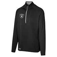 Men's Black Las Vegas Raiders Grind Iron Quarter-Zip Top