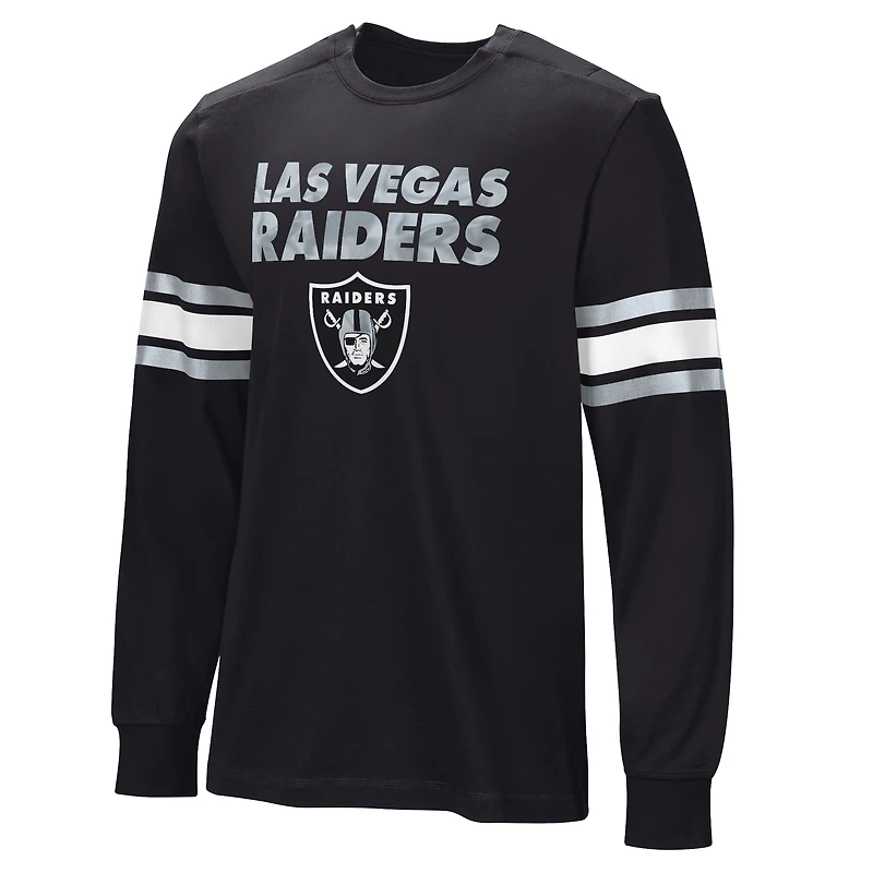 Men's  Black Las Vegas Raiders Hands Off Long Sleeve Adaptive T-Shirt