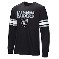 Men's  Black Las Vegas Raiders Hands Off Long Sleeve Adaptive T-Shirt