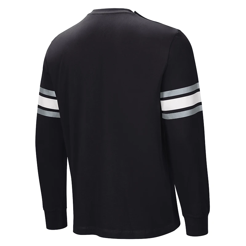 Men's  Black Las Vegas Raiders Hands Off Long Sleeve Adaptive T-Shirt